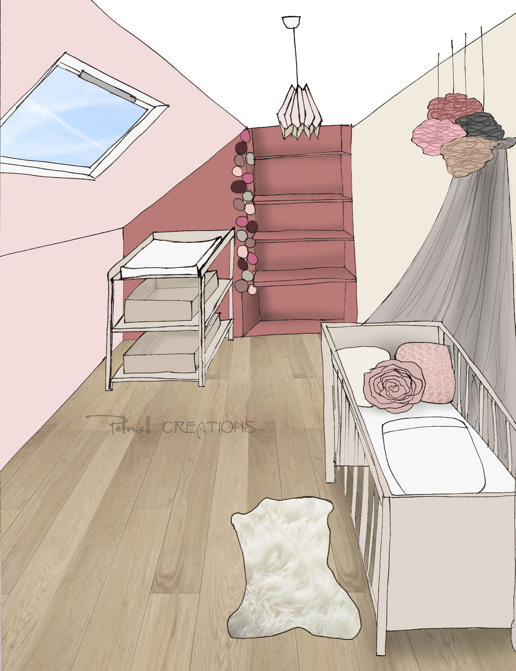 Une Chambre Bebe Rose Poudre Et Violet Pellmell Deco